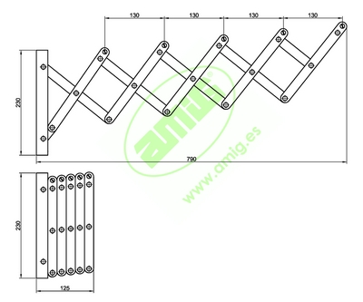 Medidas tendedero aluminio 1.2