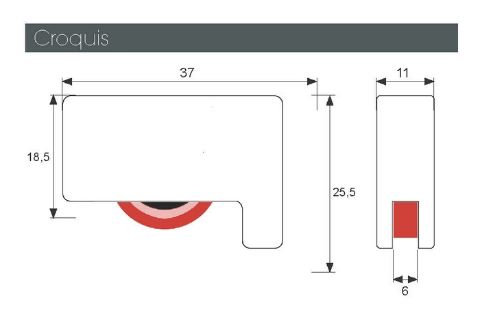 Croquis corredera nylon 68212