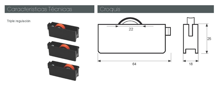 Croquis corredera nylon 68225
