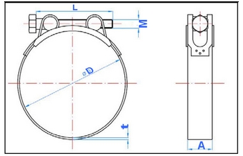 Medidas abrazadera super 64-67
