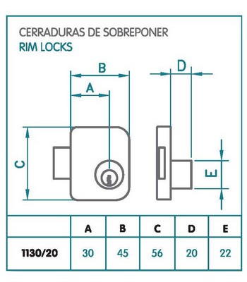 medidas cerradura cag20
