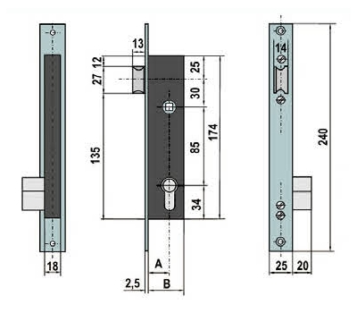 Medidas cerradura 5703-32