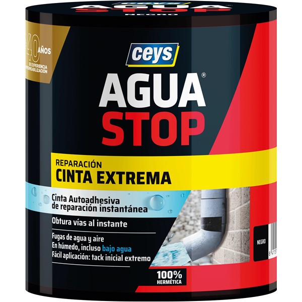 AGUASTOP REPARACION CINTA EXTREMA  10cm x 1,5m NEGRA