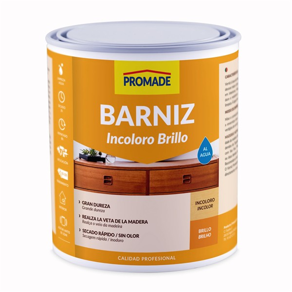 BARNIZ INCOLORO BRILLANTE AL AGUA DE 375