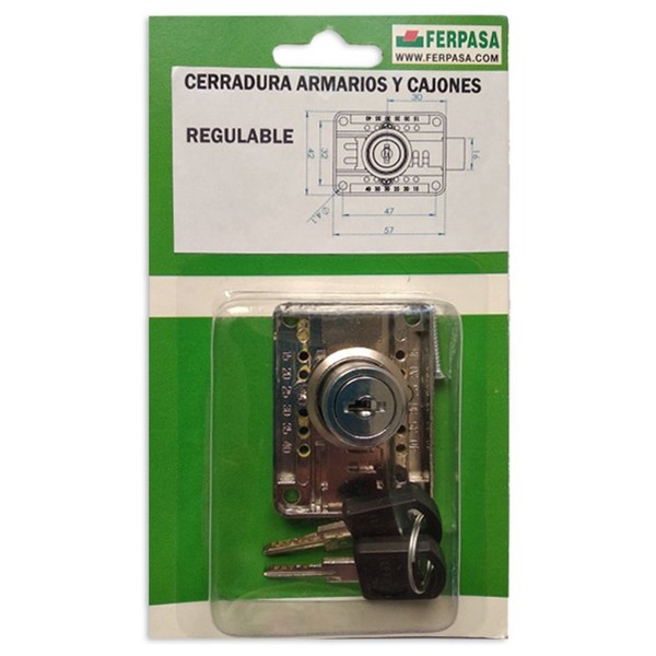 CERRADURA CAJON REGULABLE 6 POSICIONES