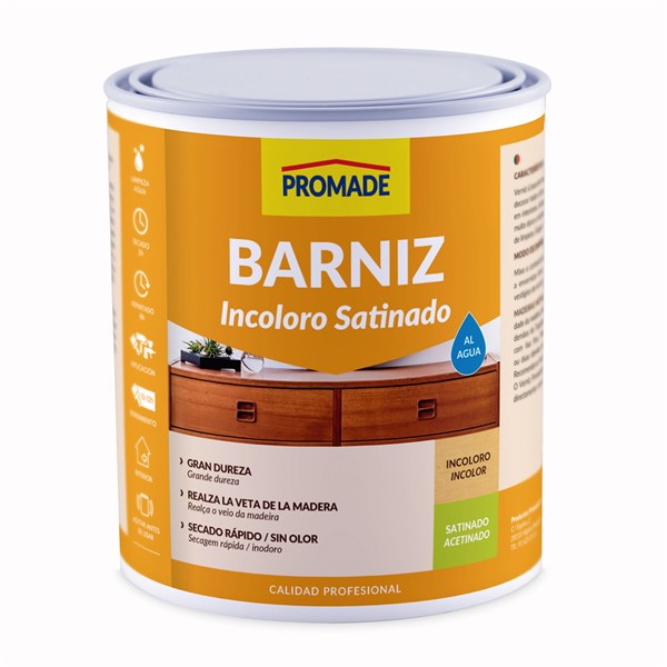 BARNIZ INCOLORO SATINADO AL AGUA DE 375