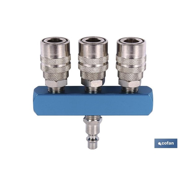 ENCHUFE RAPIDO PAR 3 SALIDAS PARA INSTALACIONES NEUMATICAS