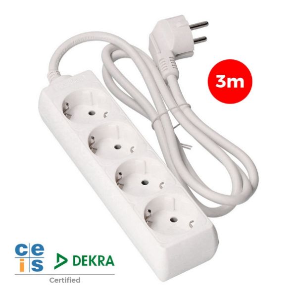 BASE 4 TOMAS CON CABLE 3X1.5 3m.