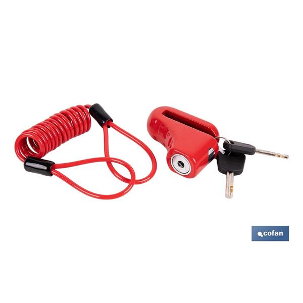 CANDADO ANTIRROBO BLOQUEO DISCO ROJO