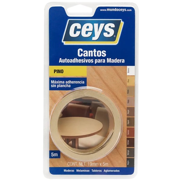 CANTO MELAMINA AUTOADHESIVO 19mm x 5m PINO