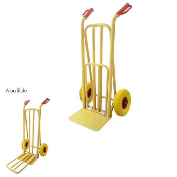 CARRETILLA ALMAZEN PALA ABATIBLE CON RUEDA MACIZA