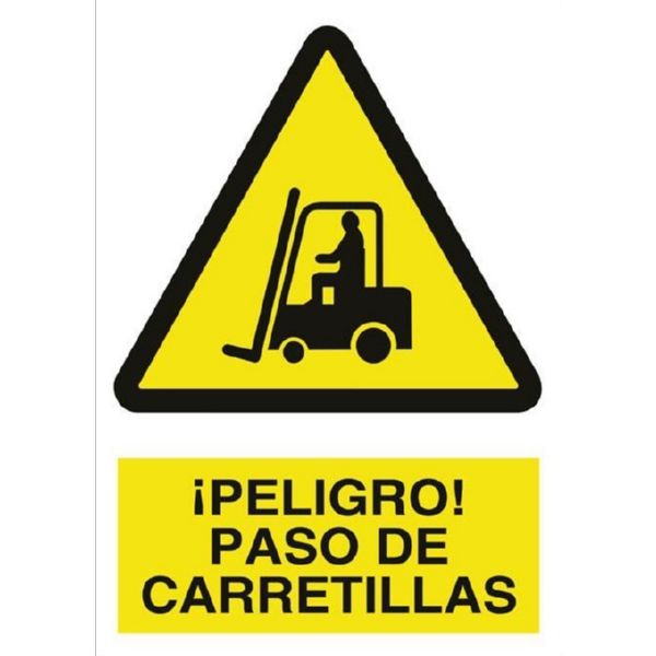CARTEL PELIGRO PASO DE CARRETILLAS 210X297 COFAN