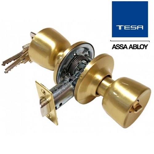 CERRADURA TESA POMO LLAVE-CONDENA 3500 LATON MATE TULIPA