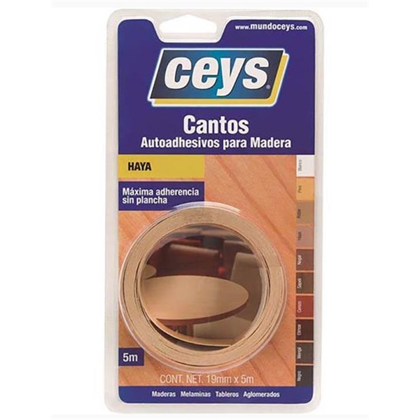 CANTO MELAMINA AUTOADHESIVO 19mm x 5m HAYA