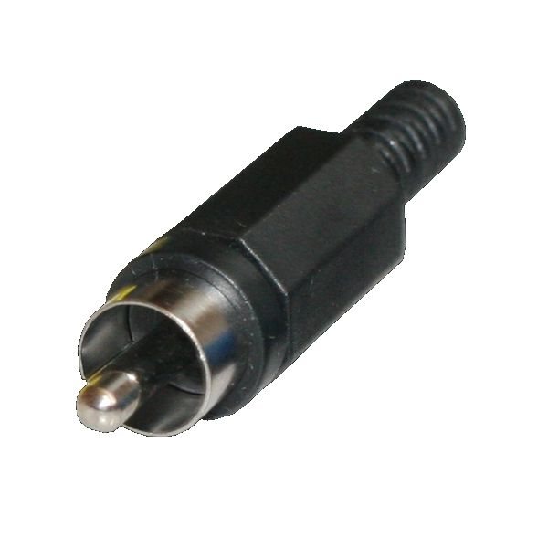 CONECTOR RCA MACHO PLASTICO NEGRO