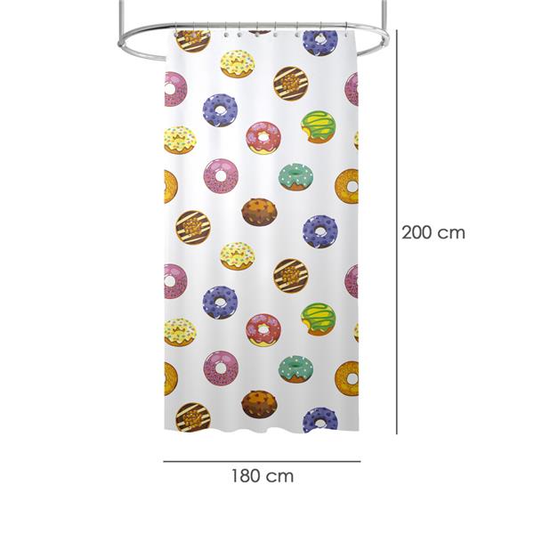 CORTINA DUCHA TELA DONUTS 180X200 CM.