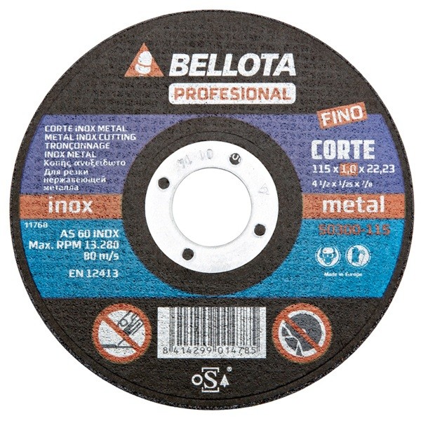 DISCO CORTE INOX STANDARD 230X1,9mm
