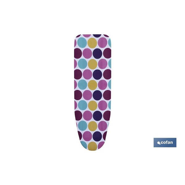 FUNDA TABLA PLANCHAR 135X53 ACOLCHADA TOPOS COFAN