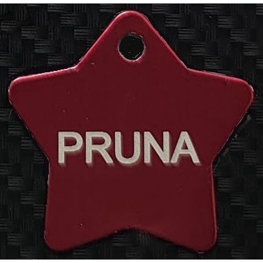 PLACA ESTRELLA MASCOTA DE 35mm (GRABADO 2 CARAS)
