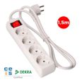 BASE 4 TOMAS CON CABLE 3X1.5 1,5m. CON INTERRUPTOR