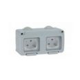BASE ENCHUFE DOBLE TT LATERAL SUPERFICIE ESTANCO 16A IP55