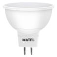 BOMBILLA DICROICA LED MR16 8W 750 LM 2700K LUZ CALIDA MATEL