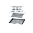 Juego escurre platos y vasos inox.